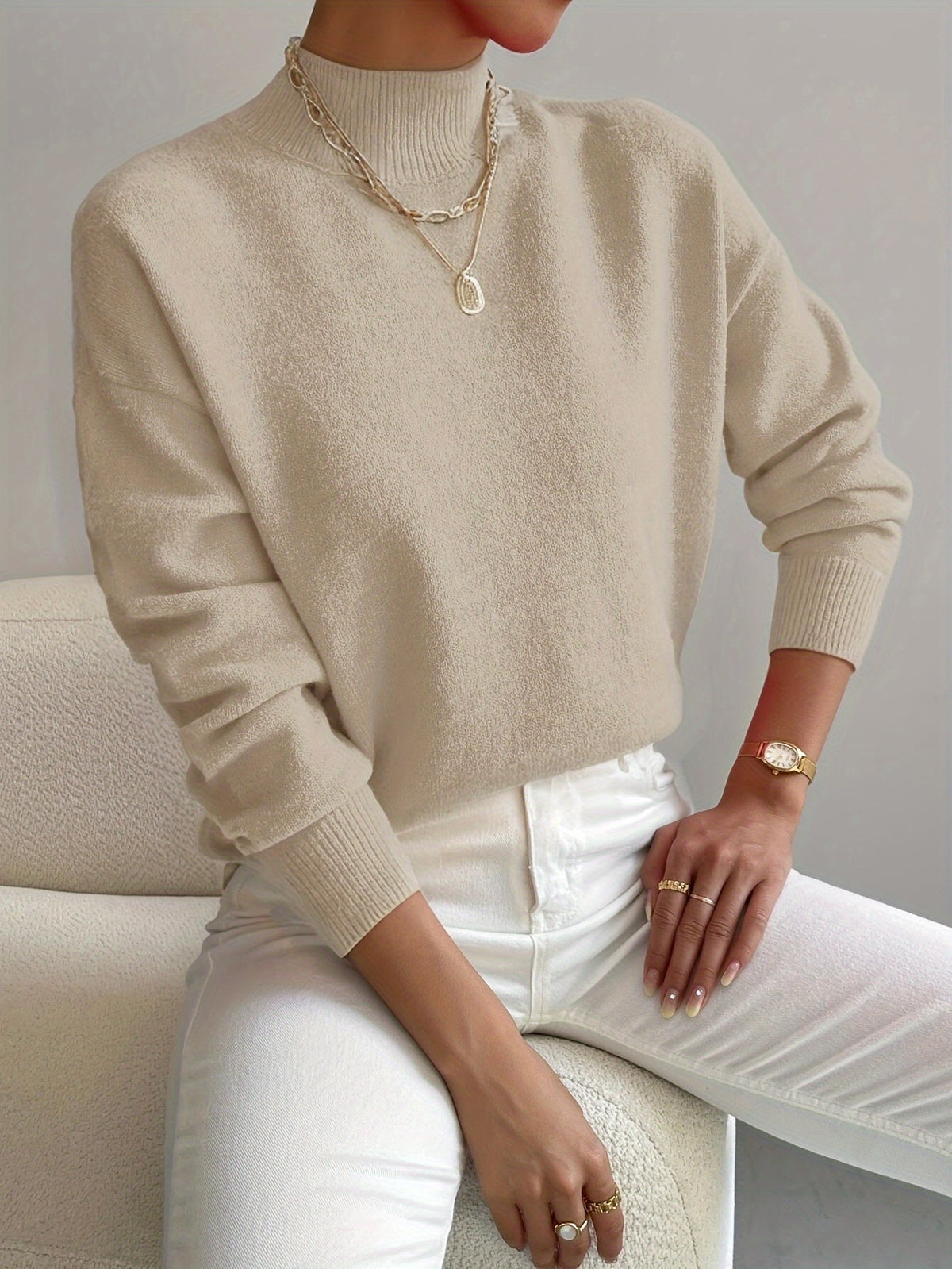 Pull Fin Doux à Col Montant Femme | Élégance Hivernale et Confort Minimaliste