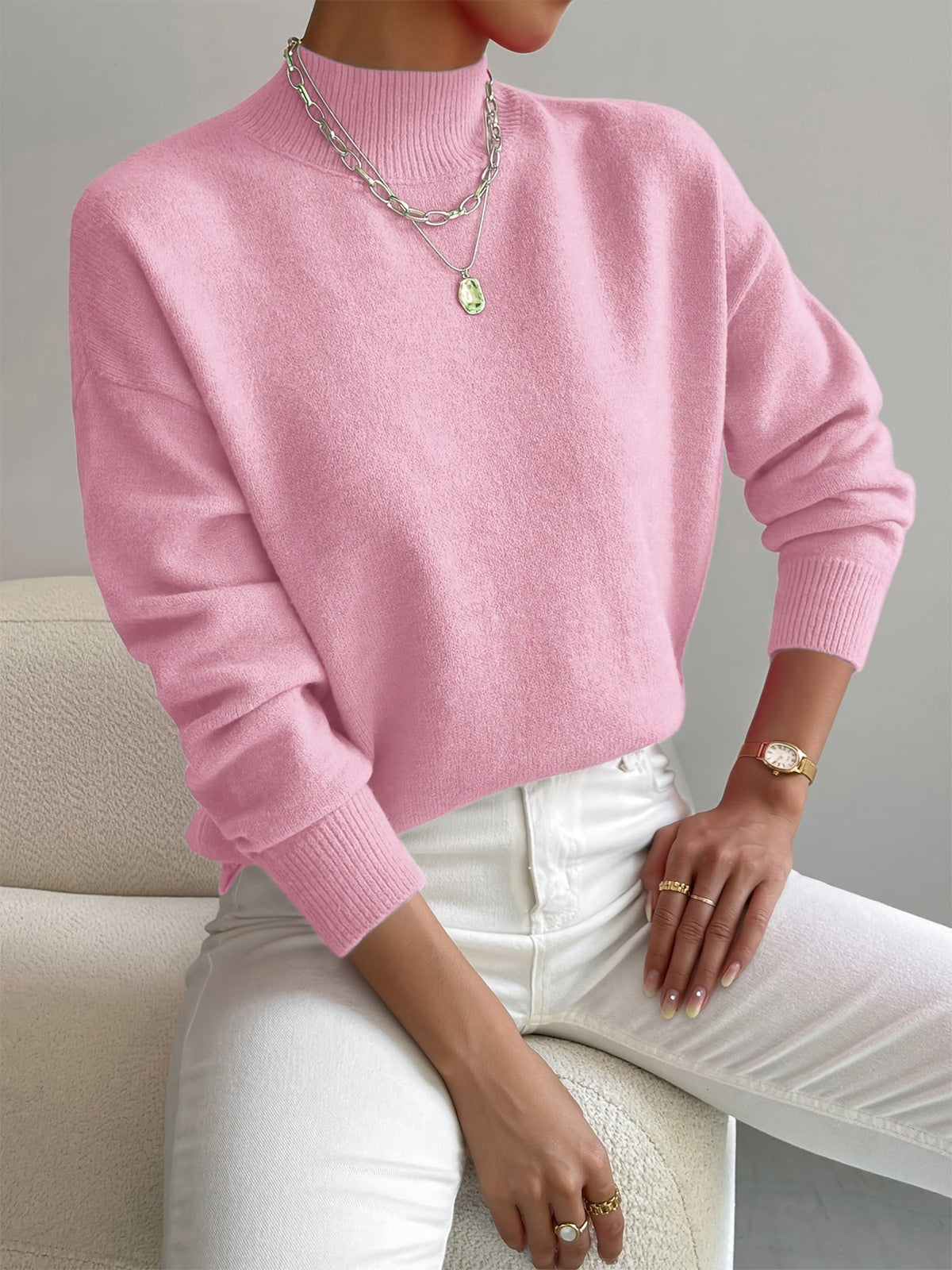 Pull Fin Doux à Col Montant Femme | Élégance Hivernale et Confort Minimaliste