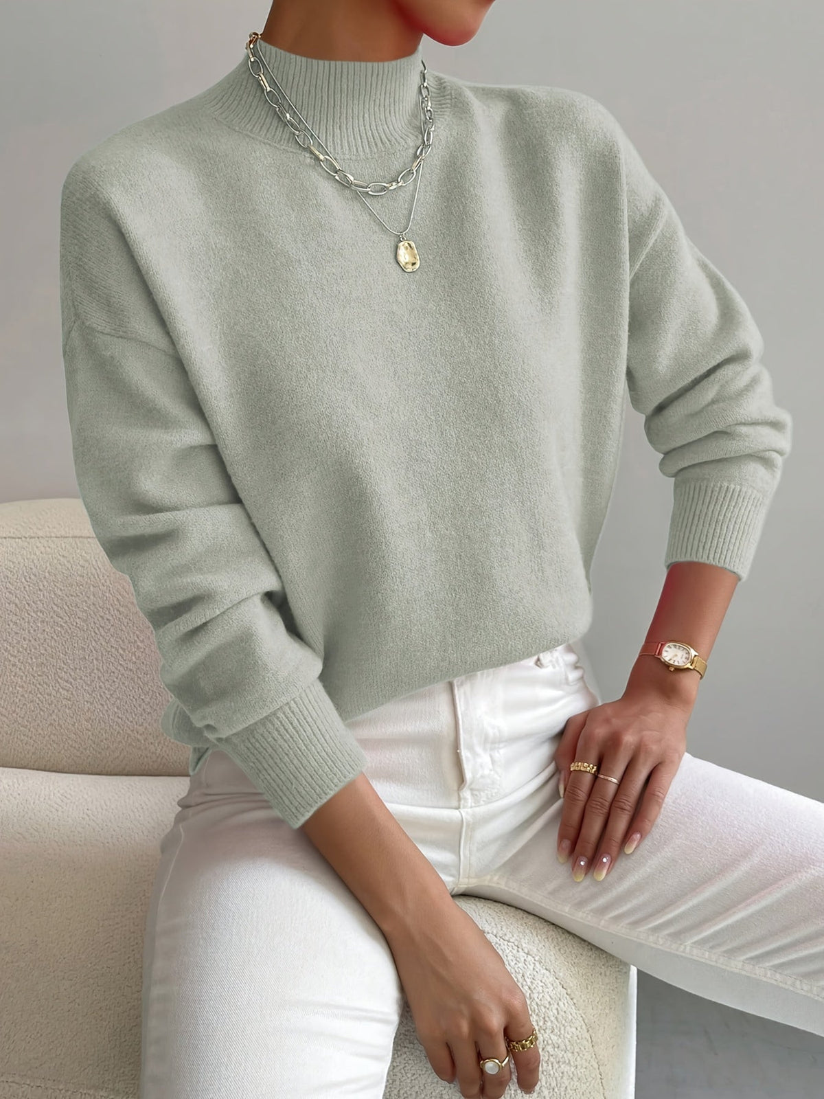 Pull Fin Doux à Col Montant Femme | Élégance Hivernale et Confort Minimaliste