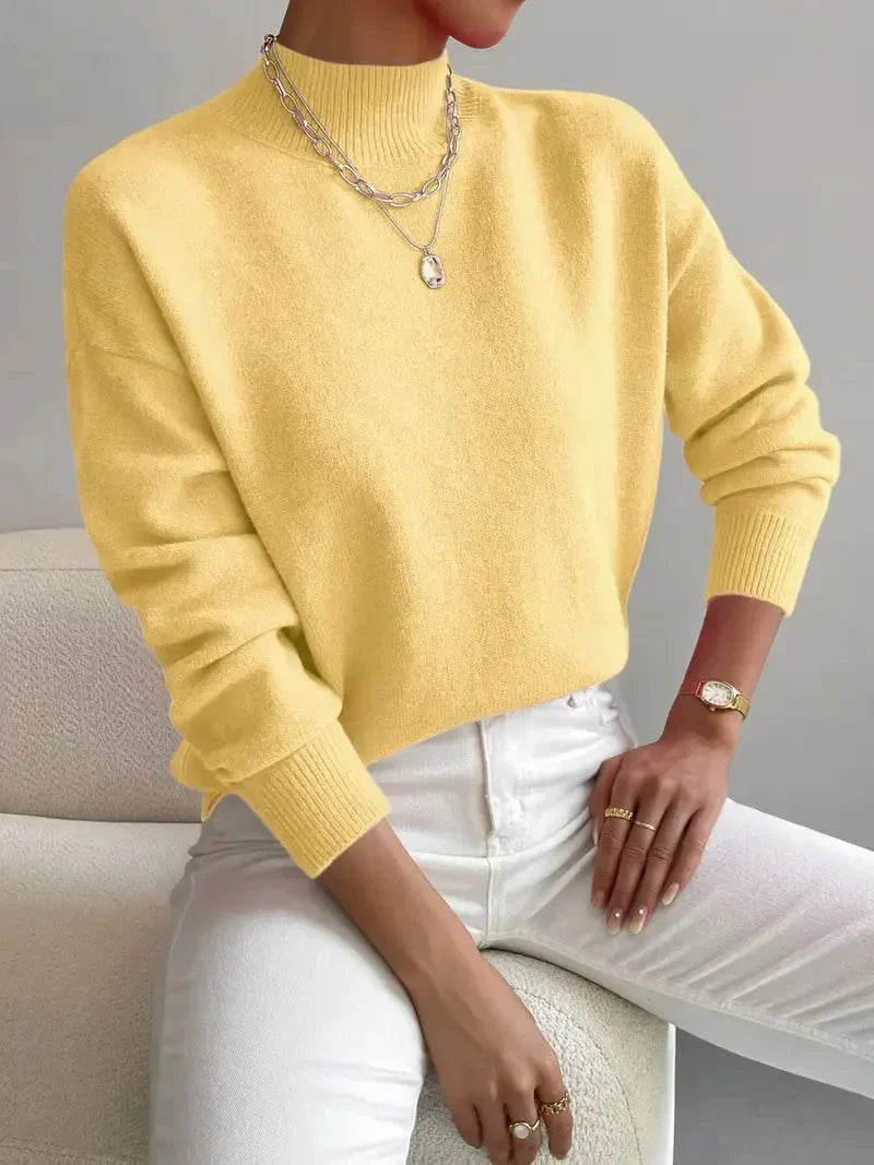 Pull Fin Doux à Col Montant Femme | Élégance Hivernale et Confort Minimaliste
