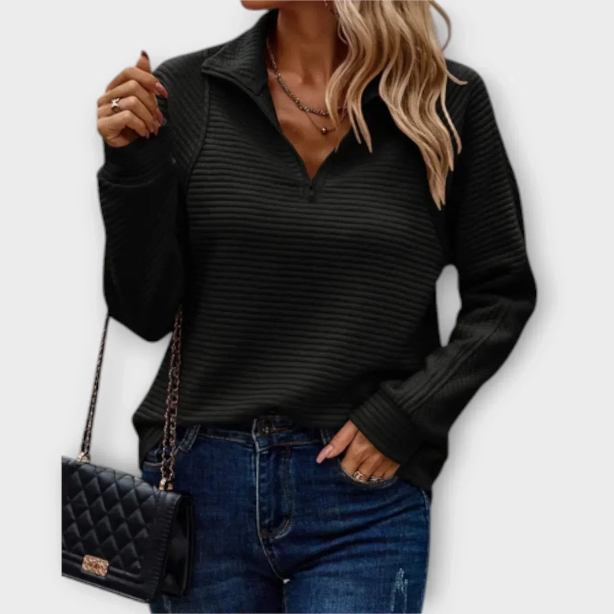 Pull Femme Klara Col Zippé | Chaleur et Style Casual Hivernal