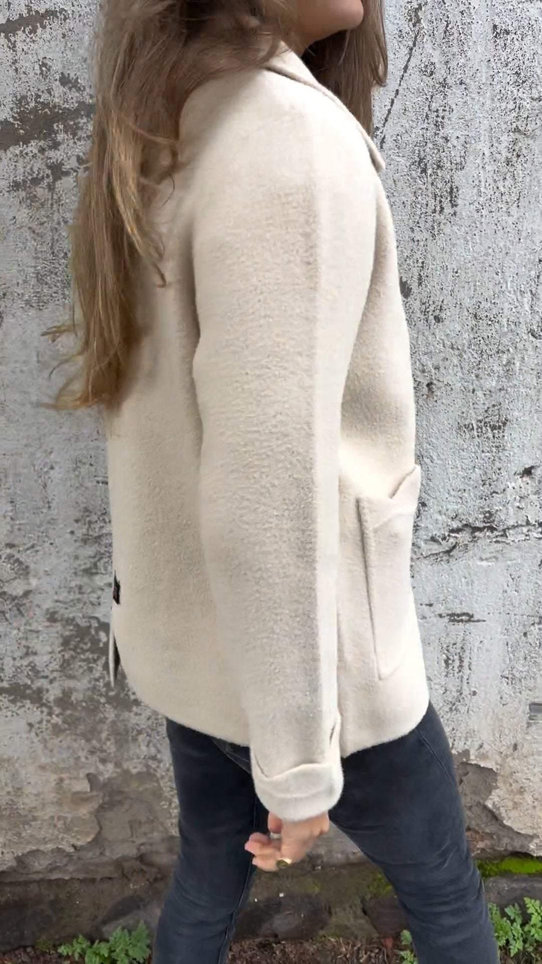 Estrella | Cardigan Épais Femme Col Revers avec Poches