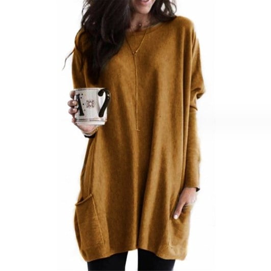 Pull Oversize Long à Poches Femme | Confort Douillet et Style Décontracté