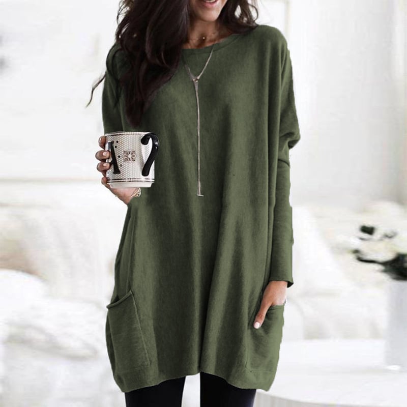 Pull Oversize Long à Poches Femme | Confort Douillet et Style Décontracté