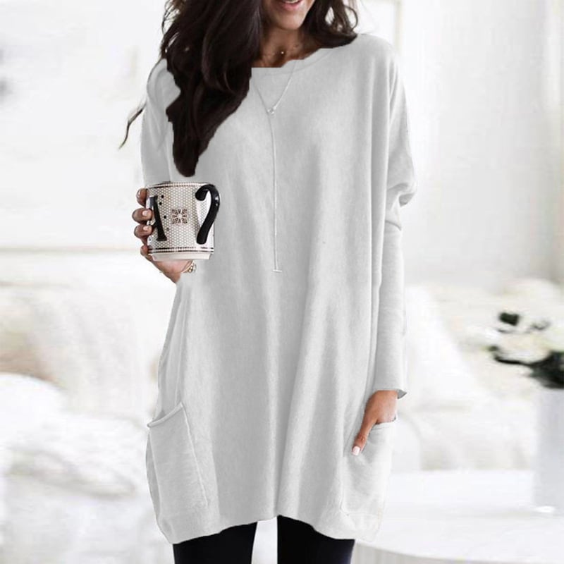 Pull Oversize Long à Poches Femme | Confort Douillet et Style Décontracté