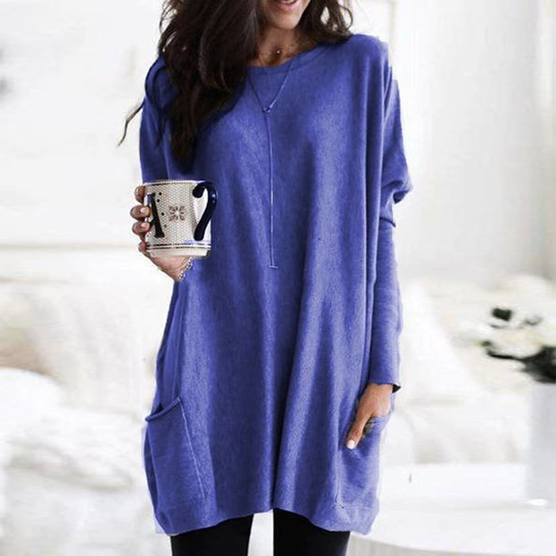 Pull Oversize Long à Poches Femme | Confort Douillet et Style Décontracté
