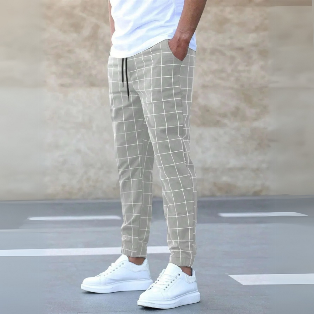 Pantalon de jogging à motif à carreaux – Confortable, tendance & polyvalent
