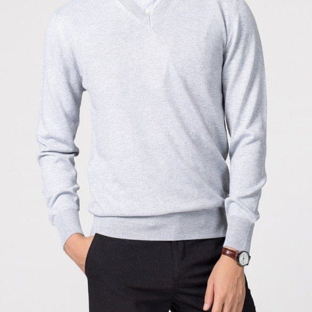 Pull Homme en Cachemire avec Col V – Luxueux, Confortable & Élégant