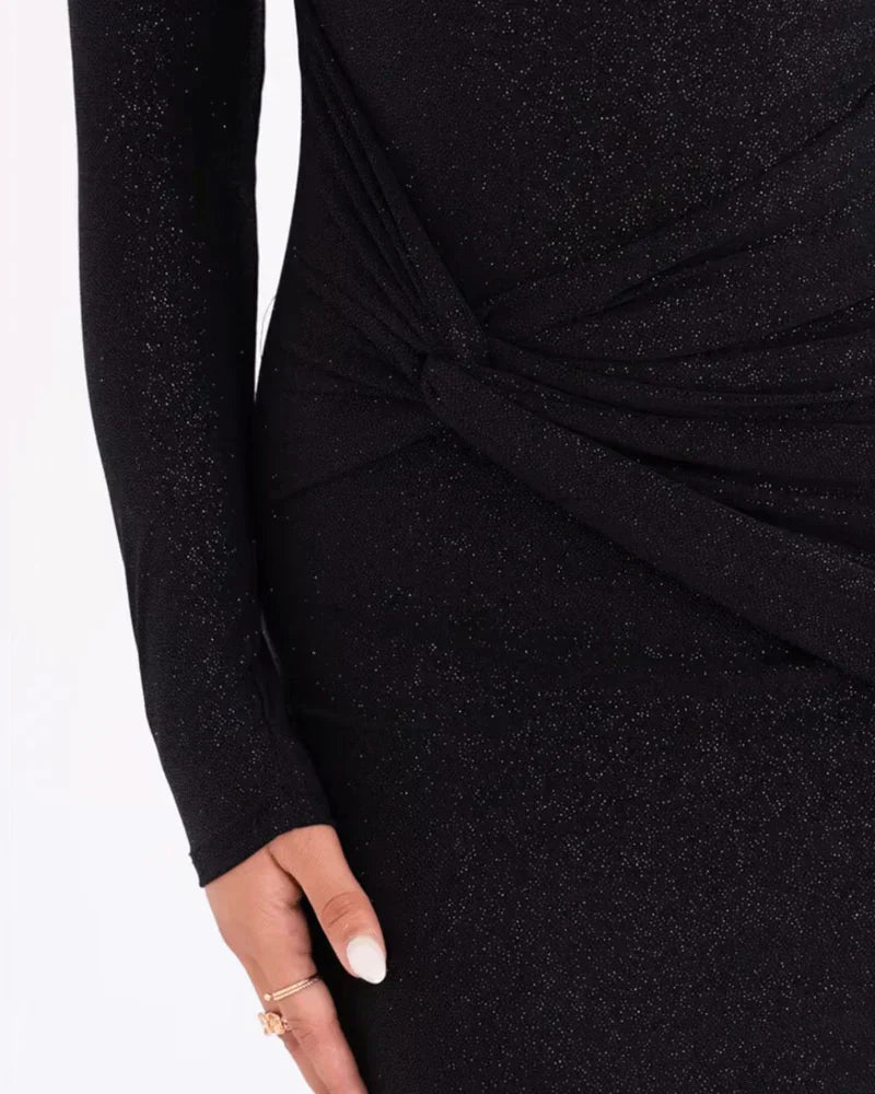 Robe Longue Isabella à Paillettes One-Shoulder
