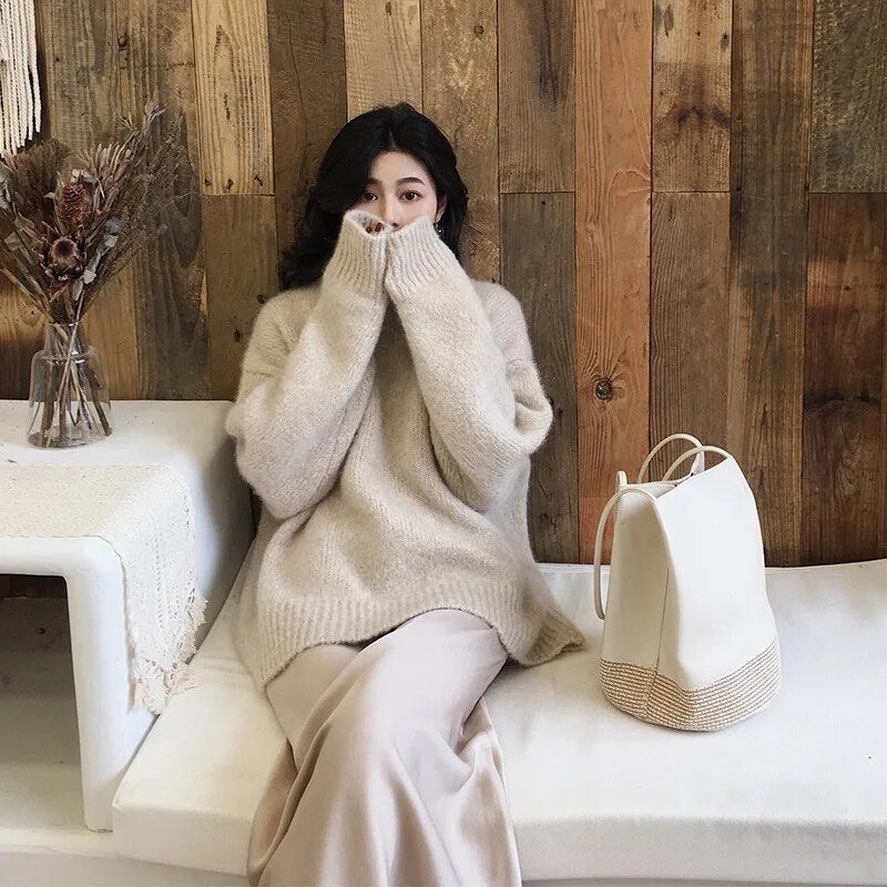 Éline | Pull Femme Oversize à Col Rond Confort et Style