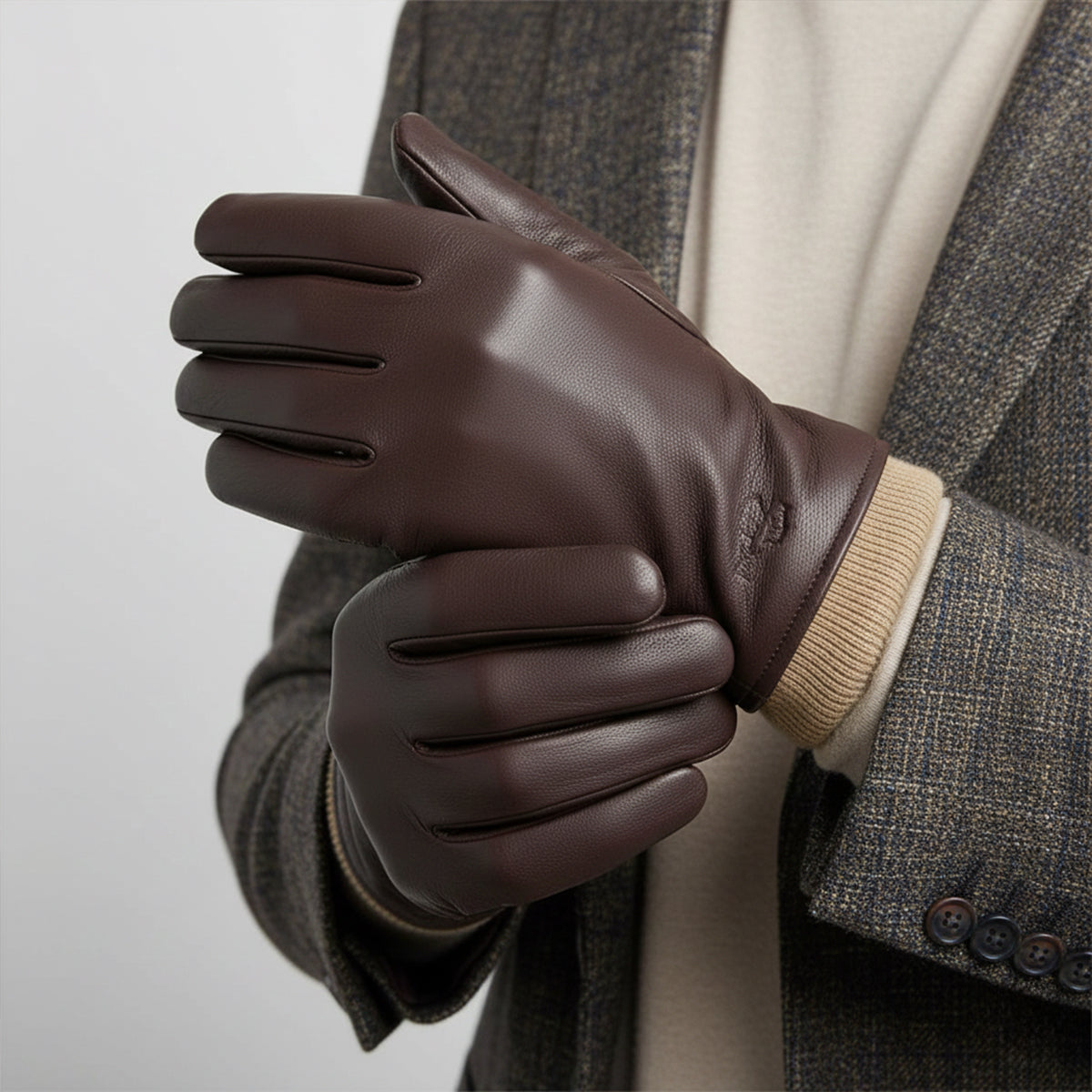 Gants d’hiver classiques pour homme avec poignets côtelés — chaleur et confort essentiels