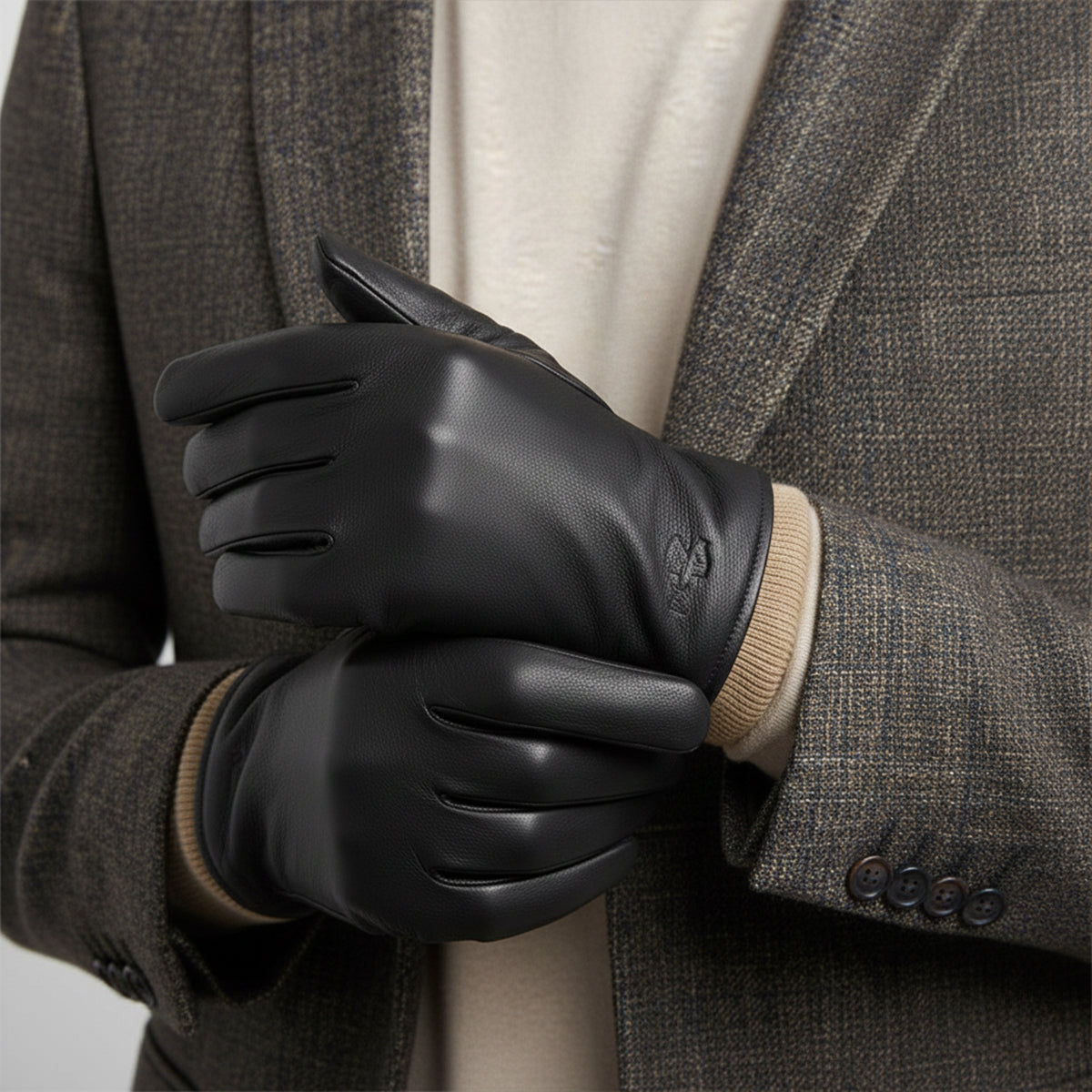 Gants d’hiver classiques pour homme avec poignets côtelés — chaleur et confort essentiels