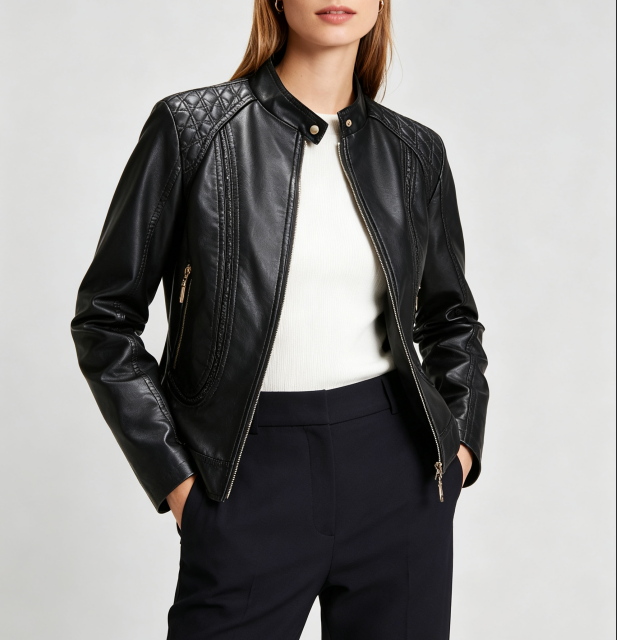 Veste femme | Veste à col montant et fermeture zippée pour les journées fraîches