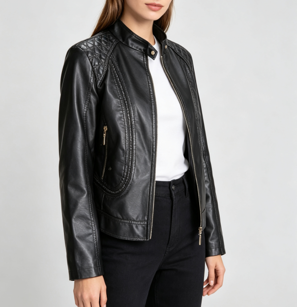 Veste femme | Veste à col montant et fermeture zippée pour les journées fraîches