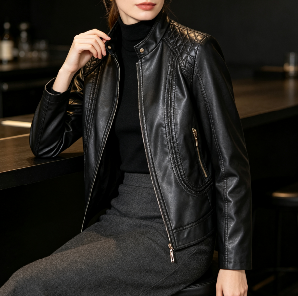 Veste femme | Veste à col montant et fermeture zippée pour les journées fraîches
