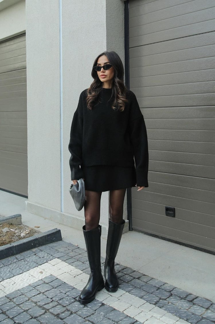 Cozy Knit Set Femme | Pull & Mini-jupe Moderne