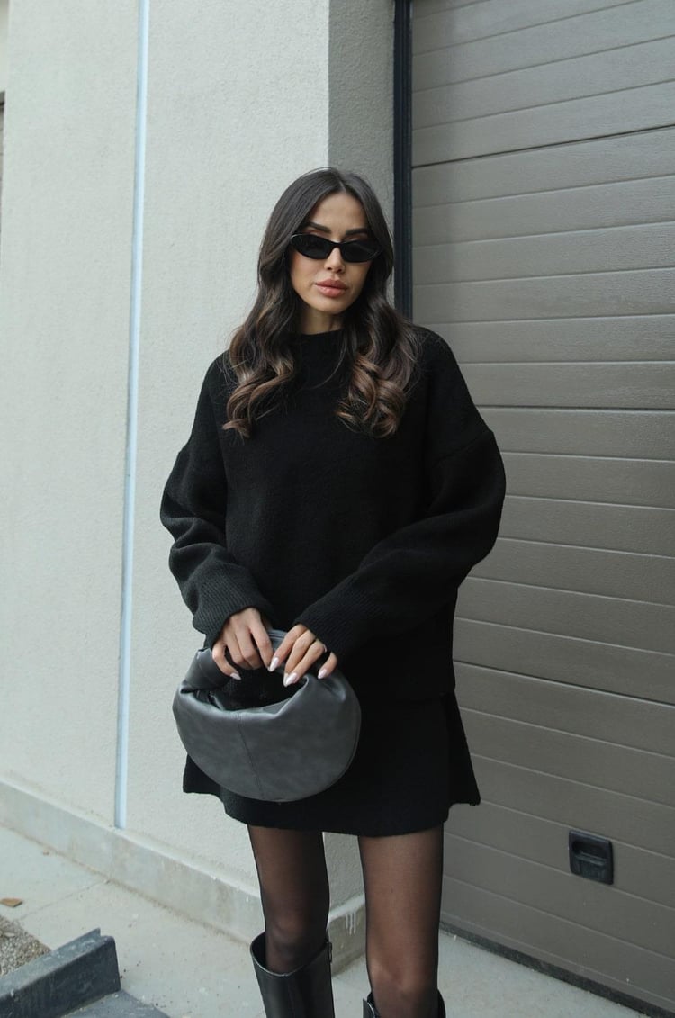 Cozy Knit Set Femme | Pull & Mini-jupe Moderne