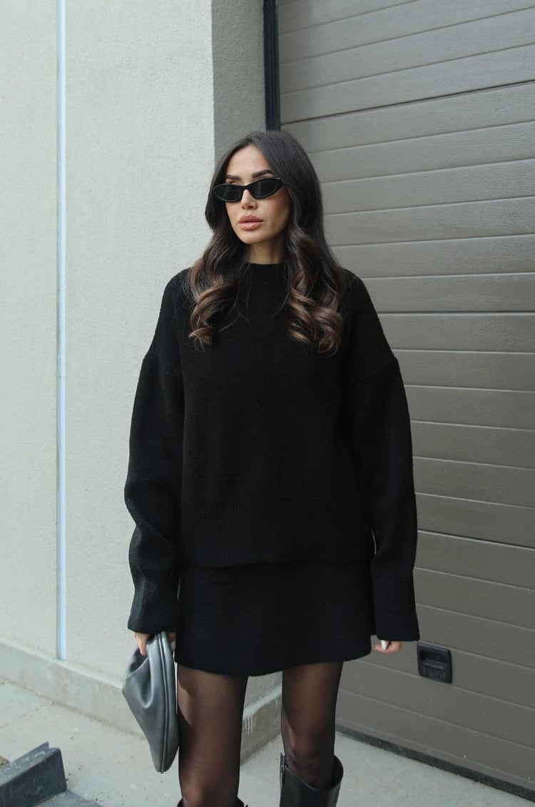 Cozy Knit Set Femme | Pull & Mini-jupe Moderne