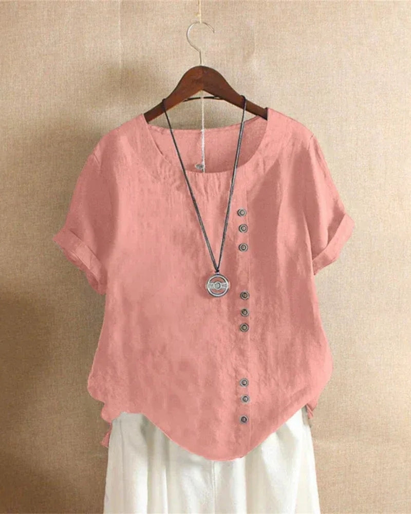 Blouse d’Été à Manches Courtes pour Femme – Style Léger pour le Quotidien