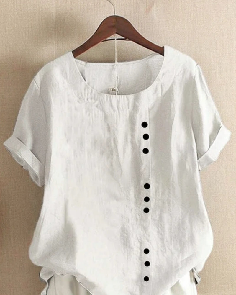 Blouse d’Été à Manches Courtes pour Femme – Style Léger pour le Quotidien