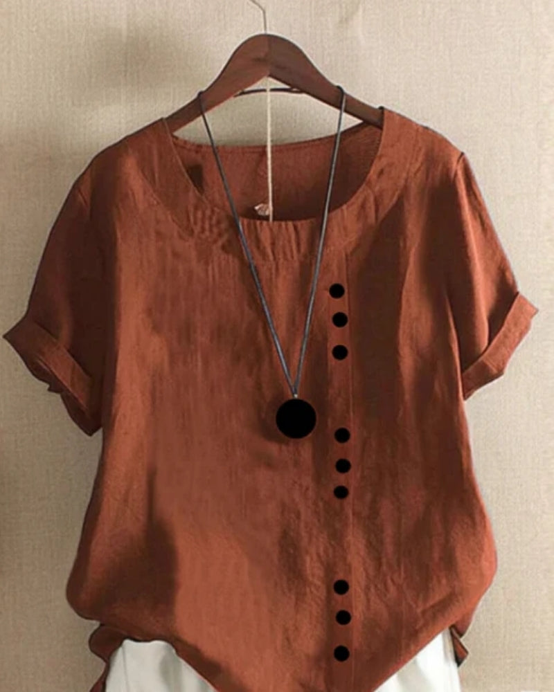 Blouse d’Été à Manches Courtes pour Femme – Style Léger pour le Quotidien