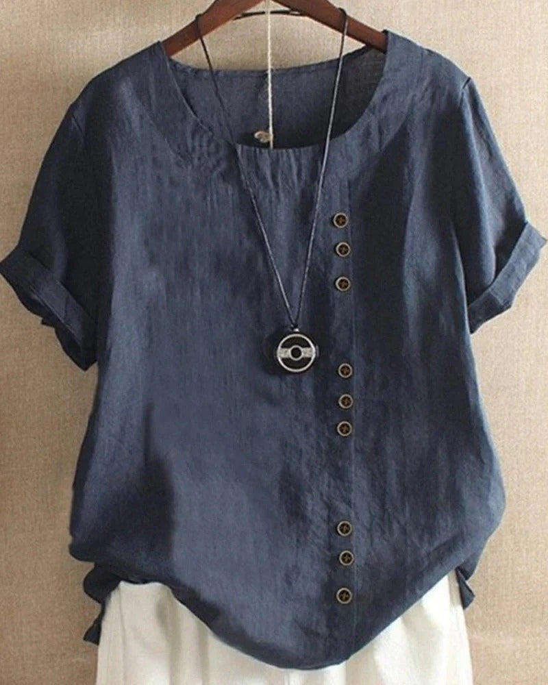 Blouse d’Été à Manches Courtes pour Femme – Style Léger pour le Quotidien
