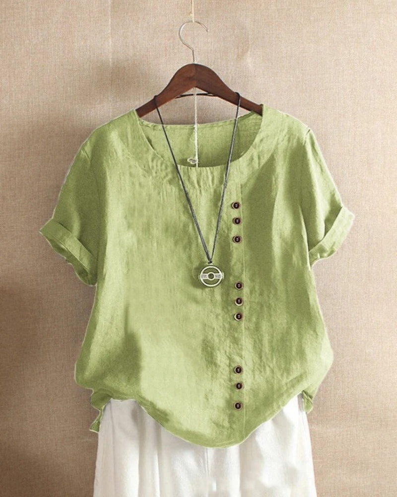 Blouse d’Été à Manches Courtes pour Femme – Style Léger pour le Quotidien