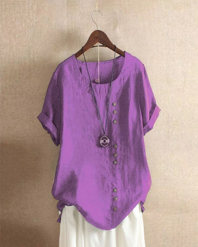 Blouse d’Été à Manches Courtes pour Femme – Style Léger pour le Quotidien