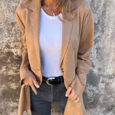 Eponine | Manteau Mi-Long Femme Col Revers Boutonné Classique