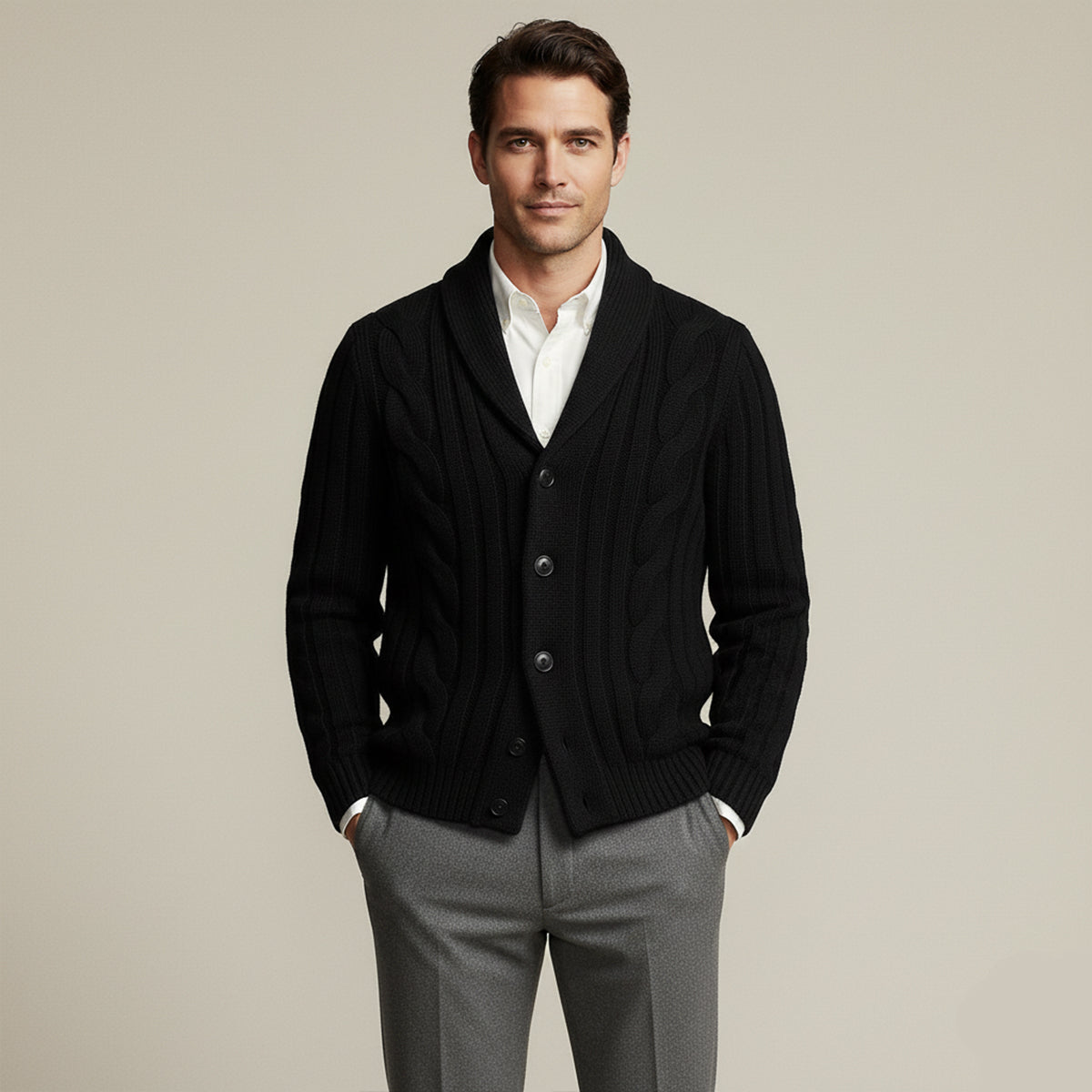 Cardigan Homme Laine Mérinos | Style Élégant et Confort Premium