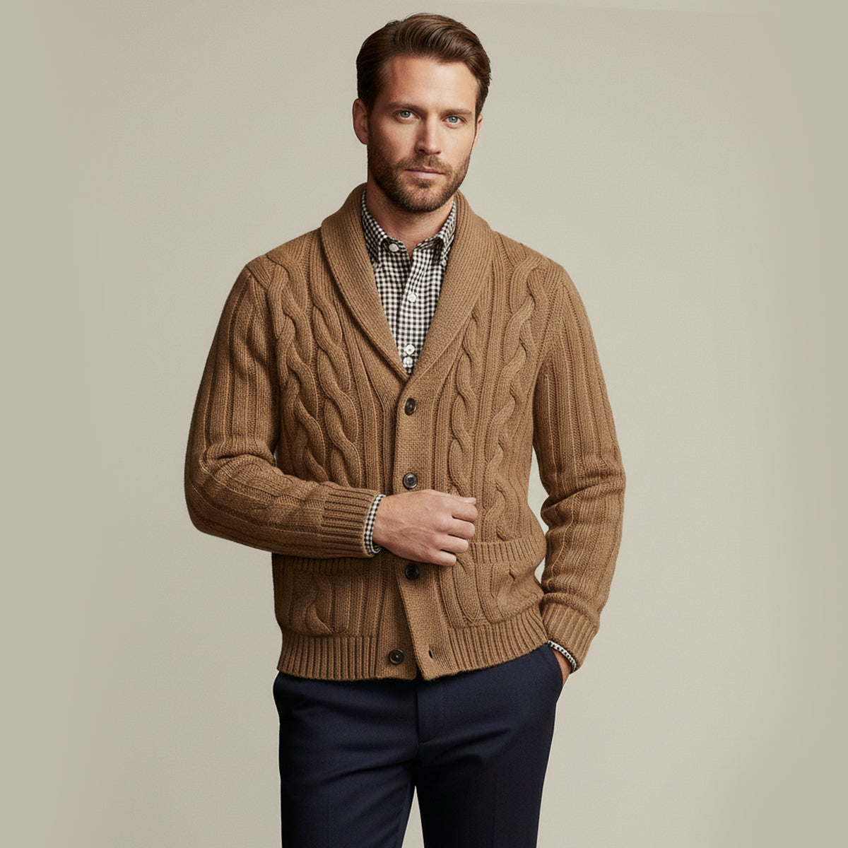 Cardigan Homme Laine Mérinos | Style Élégant et Confort Premium