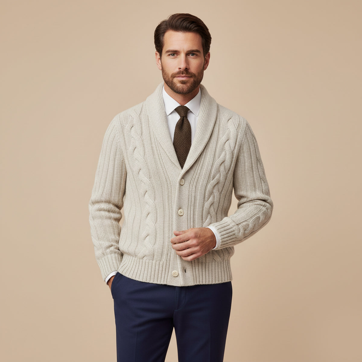 Cardigan Homme Laine Mérinos | Style Élégant et Confort Premium
