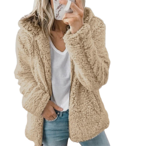 Agnès | Manteau Teddy Fleece Doux et Chaud pour Femme, Coupe Décontractée