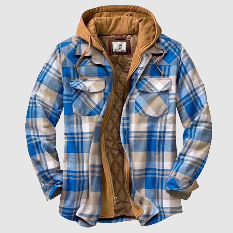 Veste-Hoodie Homme Marek à Carreaux | Chaleur et Style Hivernal