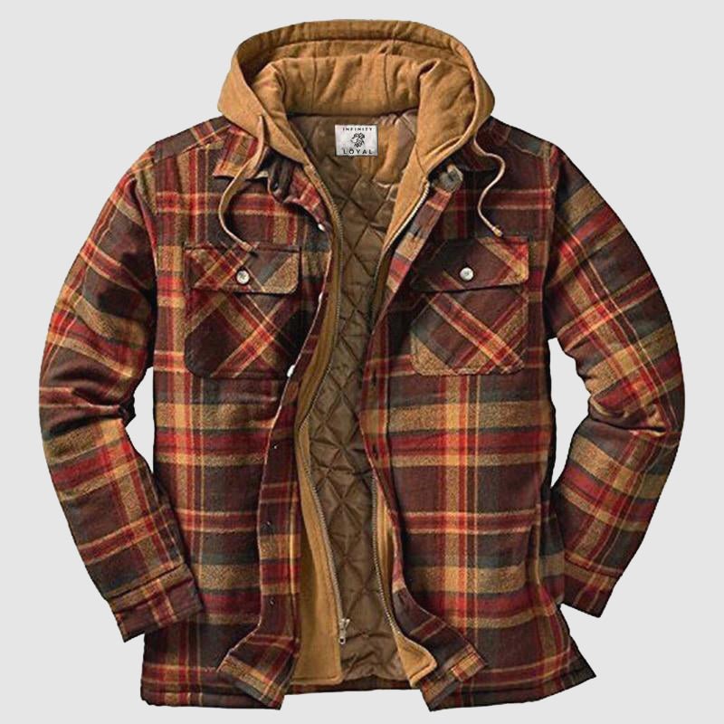 Veste-Hoodie Homme Marek à Carreaux | Chaleur et Style Hivernal