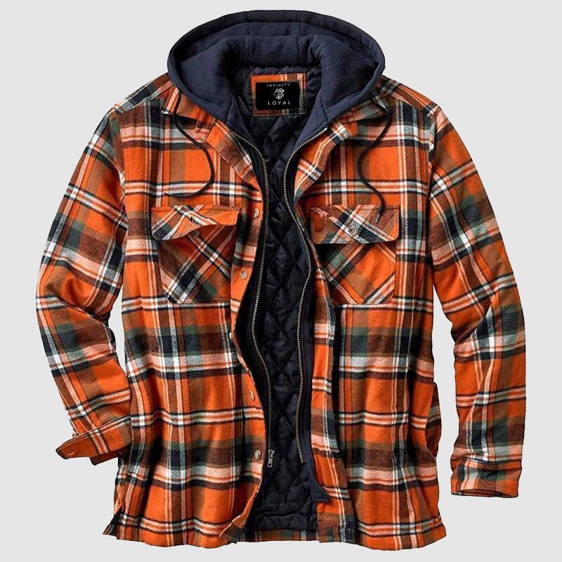 Veste-Hoodie Homme Marek à Carreaux | Chaleur et Style Hivernal