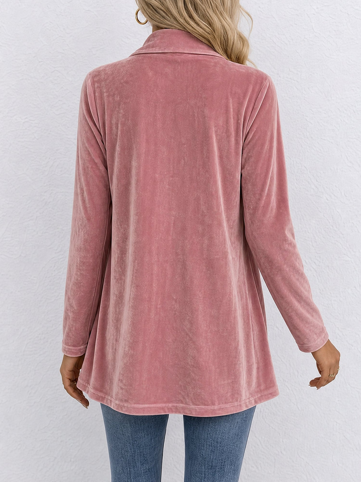 Gilet femme | Gilet en maille ouvert à revers larges et boutons décoratifs