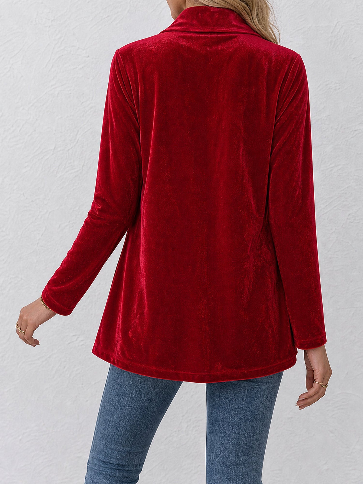 Gilet femme | Gilet en maille ouvert à revers larges et boutons décoratifs