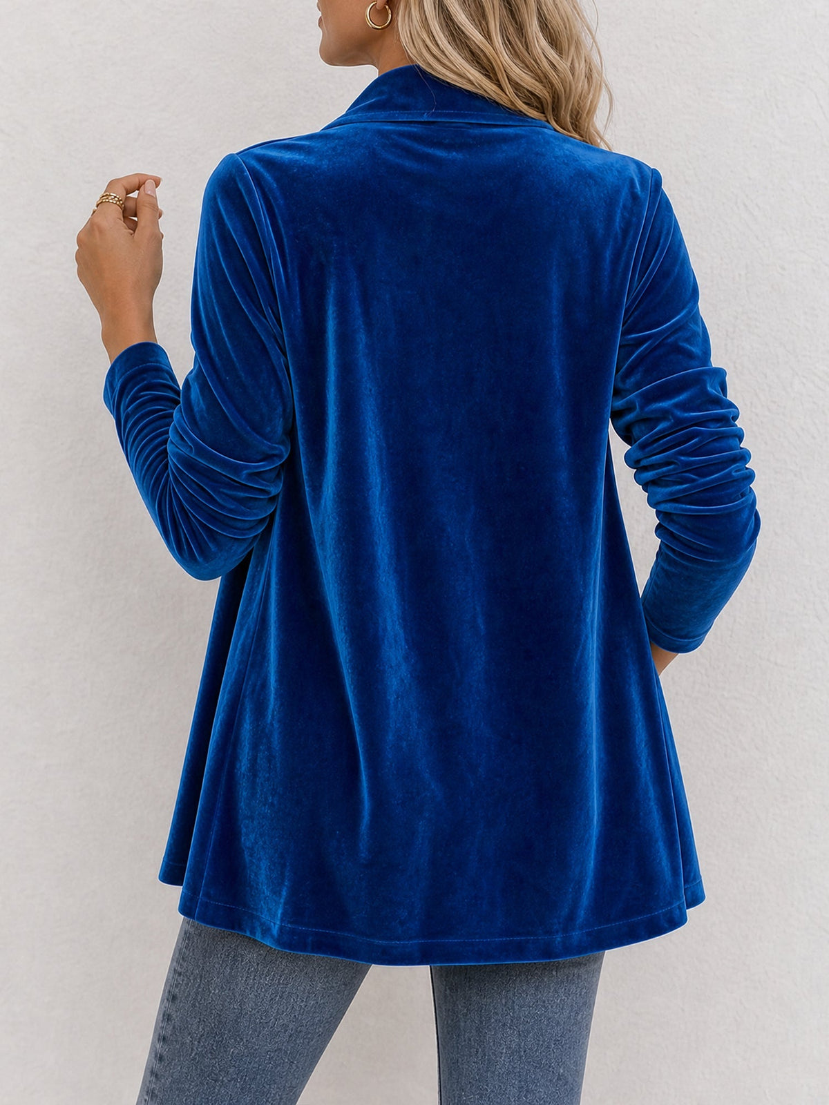 Gilet femme | Gilet en maille ouvert à revers larges et boutons décoratifs