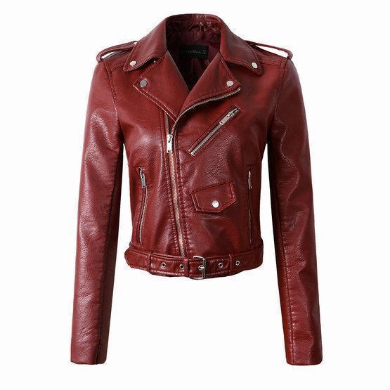 Rafaëlle | Veste Biker Femme Zip Asymétrique avec Ceinture et Poches Zippées