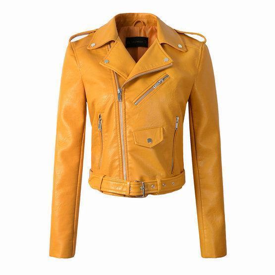 Rafaëlle | Veste Biker Femme Zip Asymétrique avec Ceinture et Poches Zippées