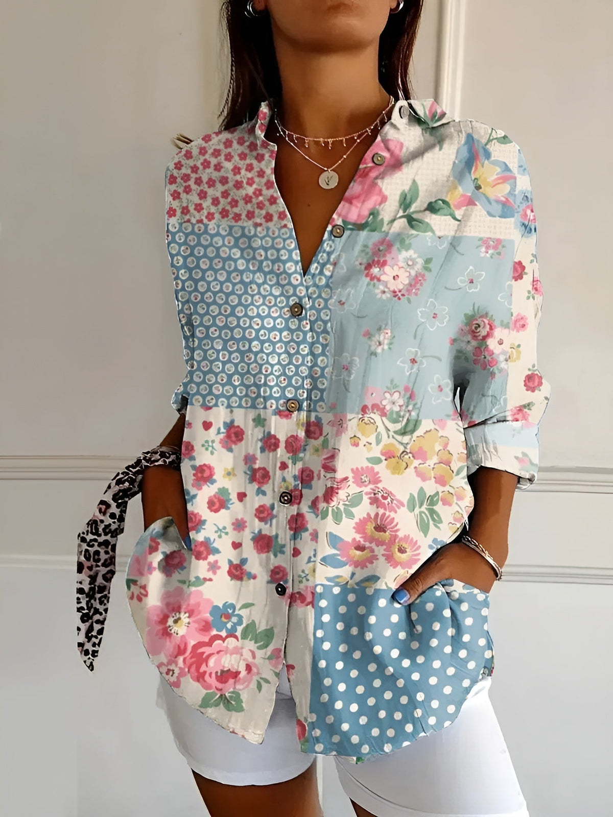 Blouse Fleurie Élégante – Style Féminin & Confort Léger