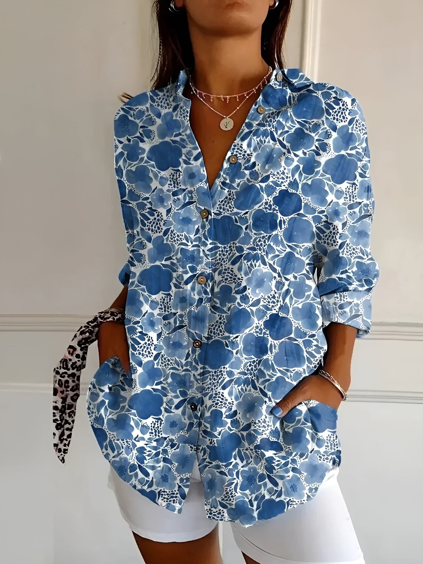 Blouse Fleurie Élégante – Style Féminin & Confort Léger
