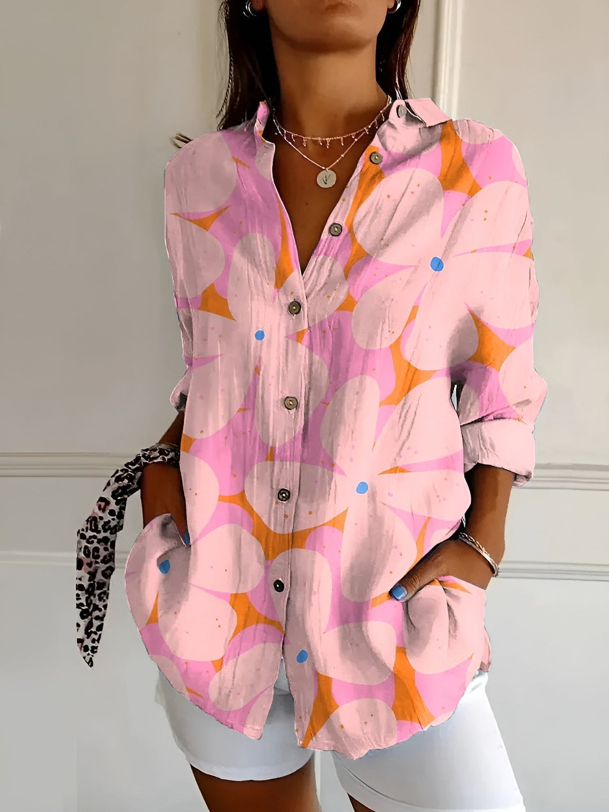 Blouse Fleurie Élégante – Style Féminin & Confort Léger