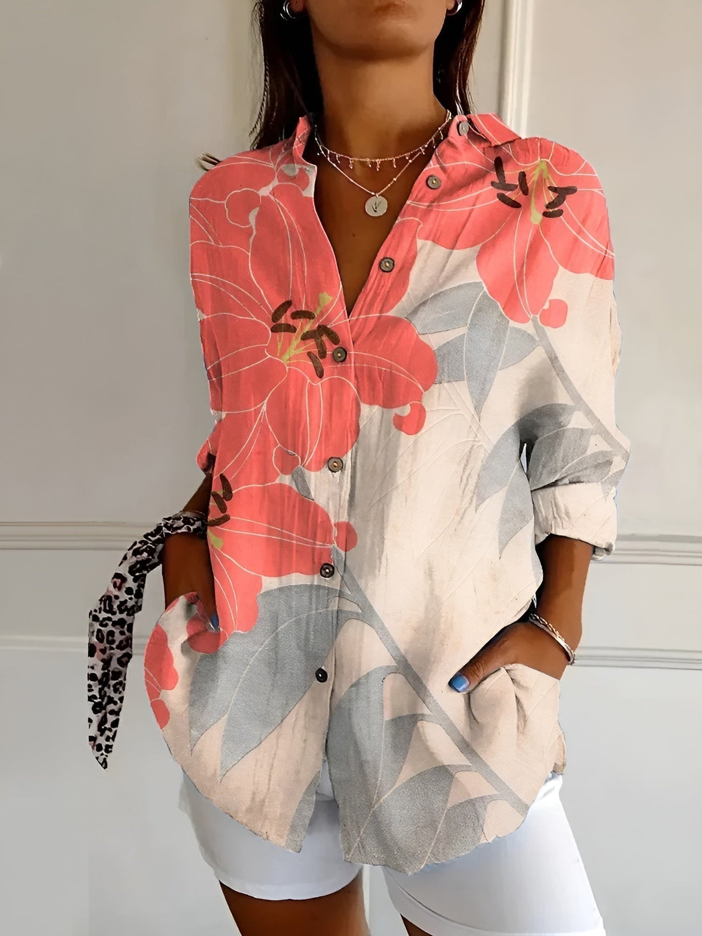 Blouse Fleurie Élégante – Style Féminin & Confort Léger