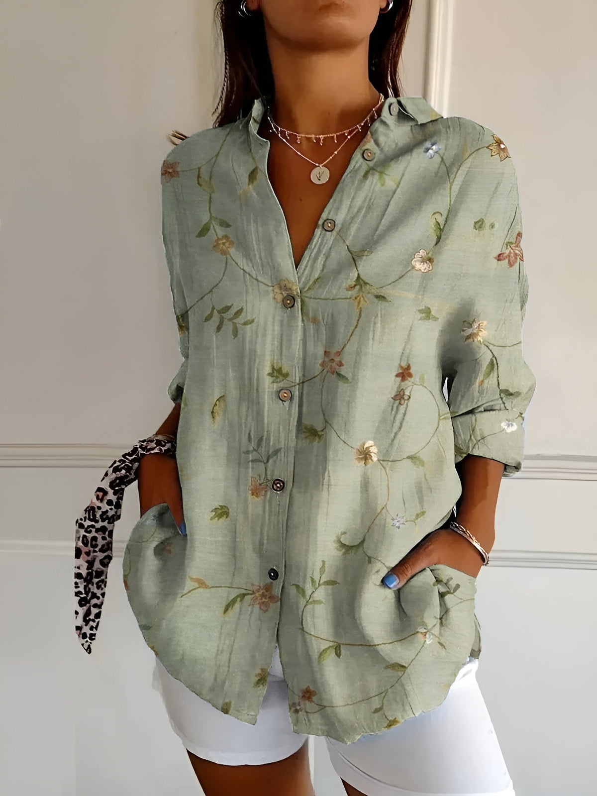 Blouse Fleurie Élégante – Style Féminin & Confort Léger