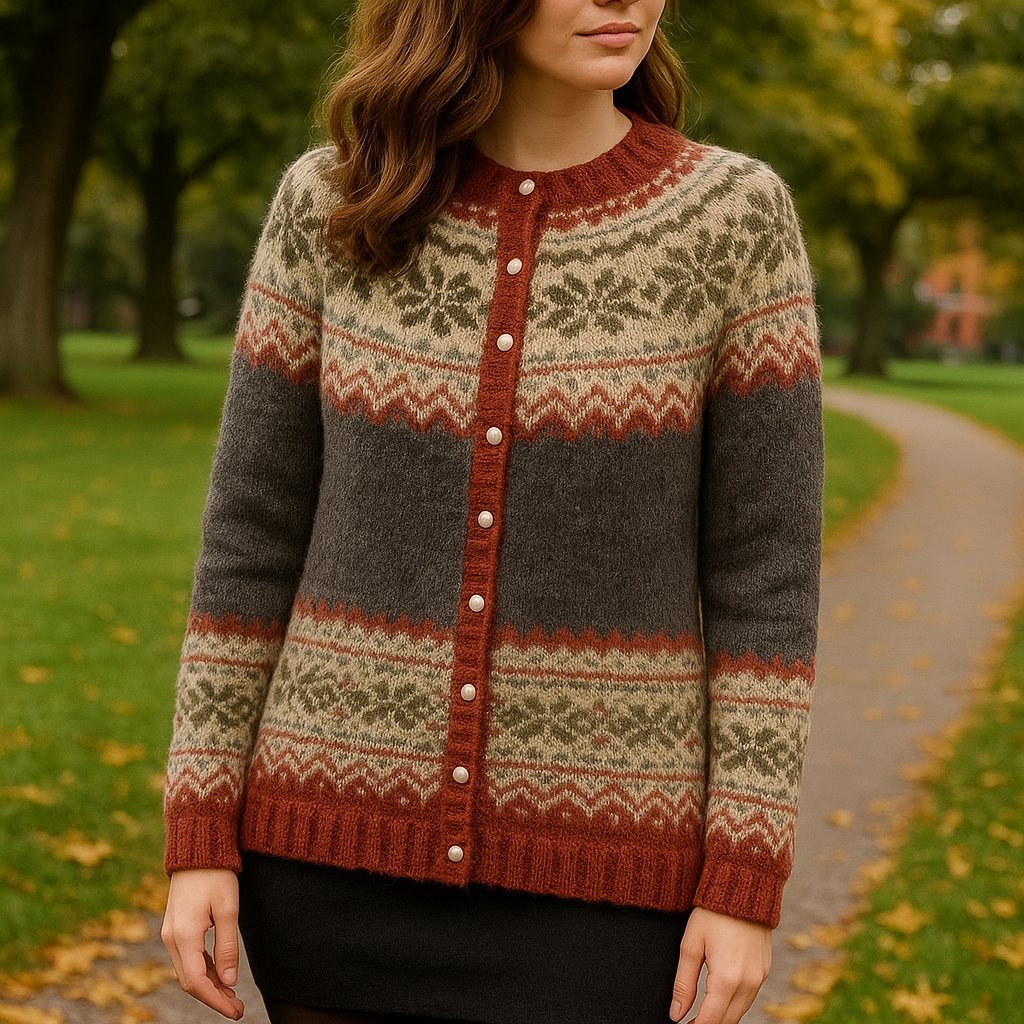 Cardigan Norvégien Femme | Tricot Chaud et Élégant pour l’Hiver