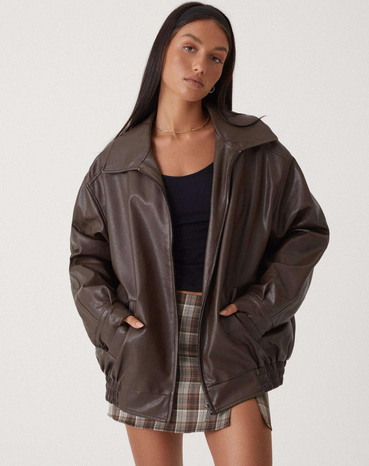 Axelle | Veste Oversize Élégante pour Femmes avec Col à Revers et Fermeture Zippée