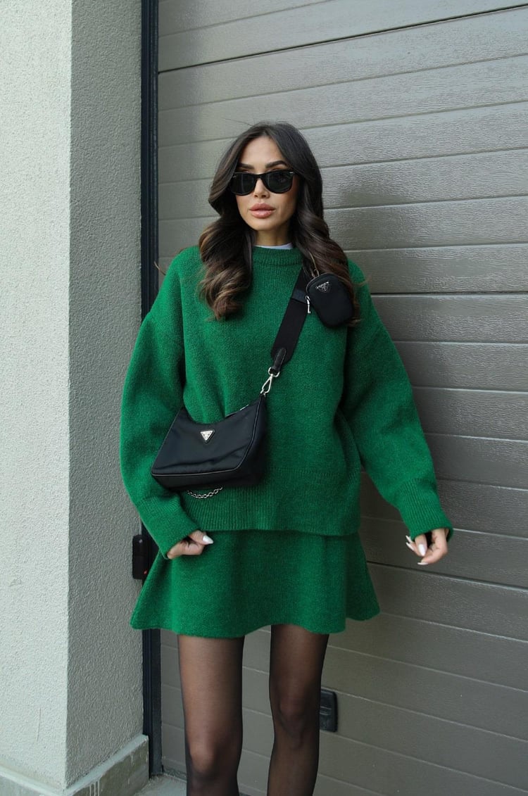Cozy Knit Set Femme | Pull & Mini-jupe Moderne